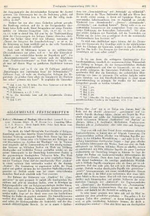 411-413 [Rezension] Baker's Dictionary of theology