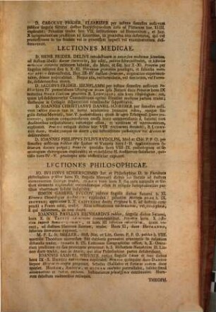 Tabvla recitationvm per instans semestre in Akademia Regia Friderico-Alexandrina Erlangensi institvendarvm. 1775, SS 1775