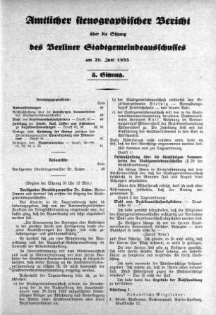 Sitzung 5, 20. Juni 1933