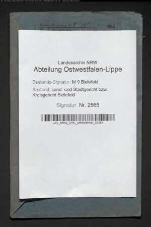 Erblasser: Thewes, Caspar; Erblasser: Thewes, Anna Marie, geb. Hesse: Testament
