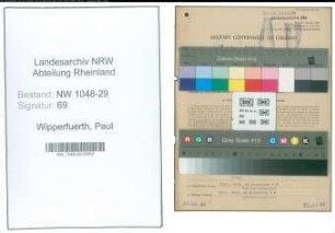 Entnazifizierung Paul Wipperfuerth , geb. 06.08.1896 (Beamter)