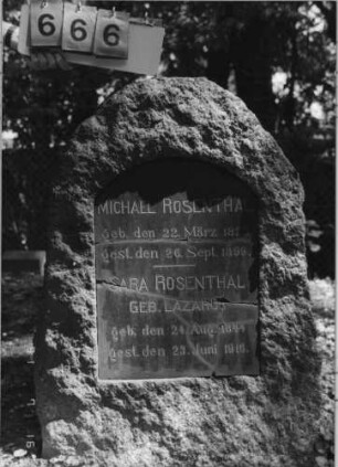 Grabstein 666 [Hahn S. 182/184 Grab-Nr. 1158/59]