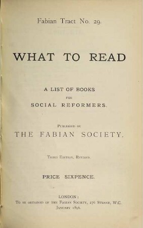 Fabian tracts. 29. 1896