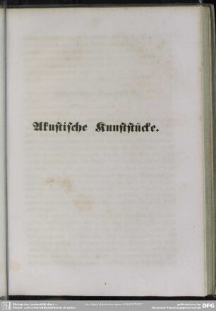 Akustische Kunststücke