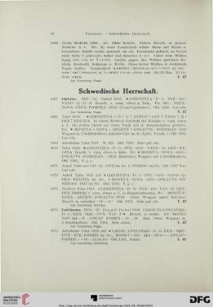 Schwedische Herrschaft (Nr. 4067-4103)