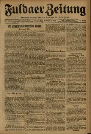 Ausgabe vom Donnerstag, den 26. Oktober 1922.