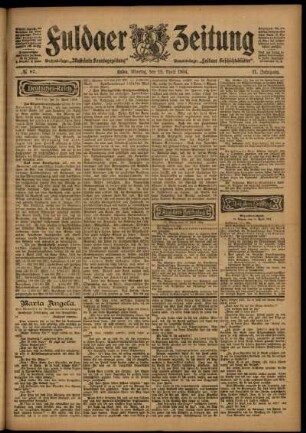 Ausgabe vom Montag, den 18. April 1904.
