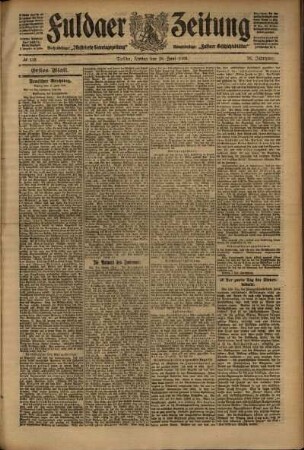 Erste Ausgabe vom Freitag, den 18. Juni 1909.