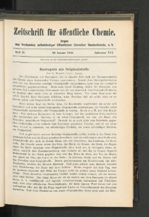 Heft II. 30. Januar 1910. Jahrgang XVI.