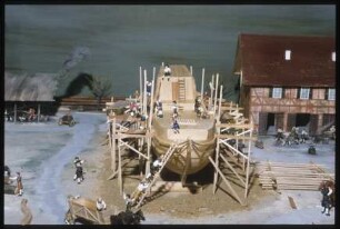 Diorama der kurfürstlichen Werft in Havelberg, Maßstab 1:50, Detailansicht
