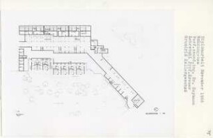Wohnungsbau, Berlin-Charlottenburg (Diplomarbeit bei Willy Kreuer): Grundriss Kellergeschoss 1:200