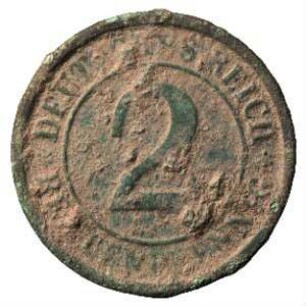 Fundmünze, 2 Rentenpfennig, 1923 -1924