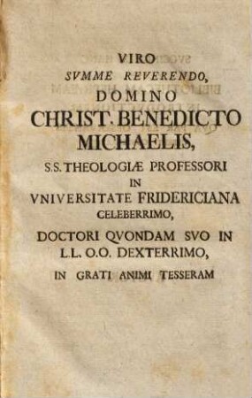 Jo. Jvsti von Einem Introductio in bibliothecam Hebraeam