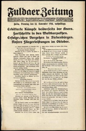 Ausgabe vom Dienstag, den 14. November 1916.