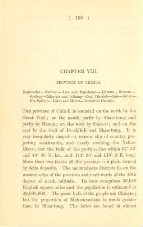 Chapter VIII. Province of Chih-li