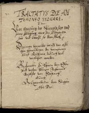 Alexander von Suchten: Tractatus [secundus] de antimonio vulgari, dt.