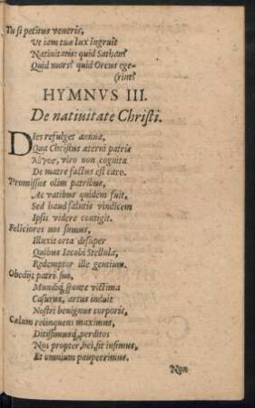 Hymnus III. De nativitate Christi.