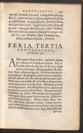 Feria Tertia Pentecostes ...