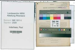 Entnazifizierung Paul Inderhees , geb. 19.08.1900 (Zugschaffner)