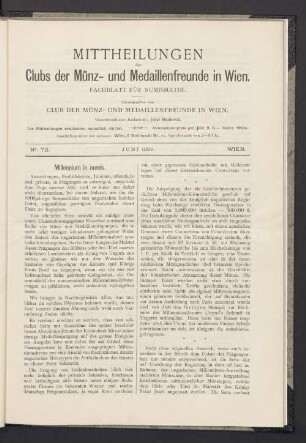 N° 73. Juni 1896. Wien
