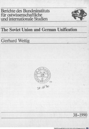 The Soviet Union and German unification