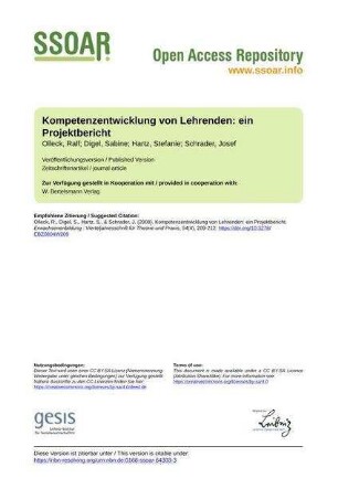 Kompetenzentwicklung von Lehrenden: ein Projektbericht