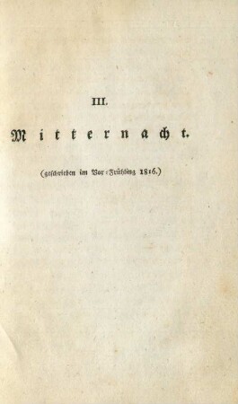 III. Mitternacht