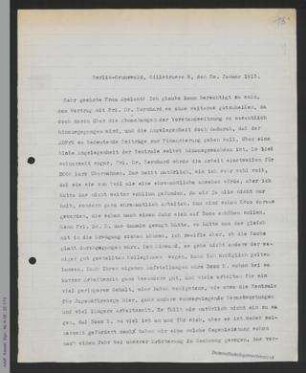Brief von Helene Lange an Jenny Apolant