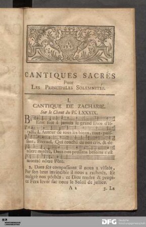 Cantiques Sacrés pour les Principales Solemnités.