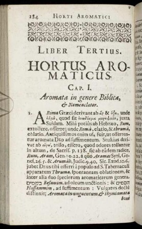 Liber Tertius. Hortus Aromaticus.