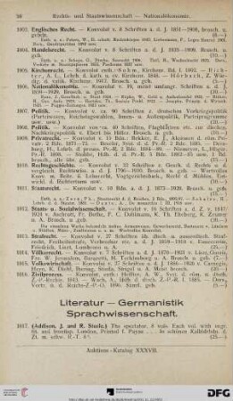 Literatur – Germanistik – Sprachwissenschaft (Nr. 1017-1160)