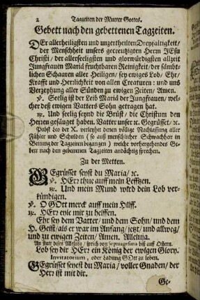 Gebett nach den gebettenen Tagzeiten.
