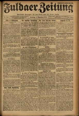 Erste Ausgabe vom Sonntag, den 09. November 1924.