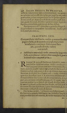 Praesumpt. LVII. - LXI.