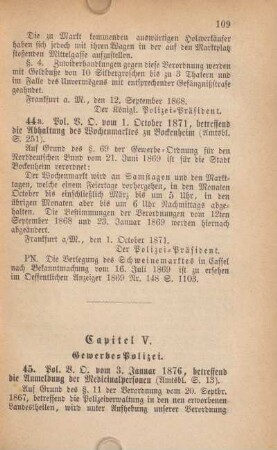 Capitel V. Gewerbe-Polizei.