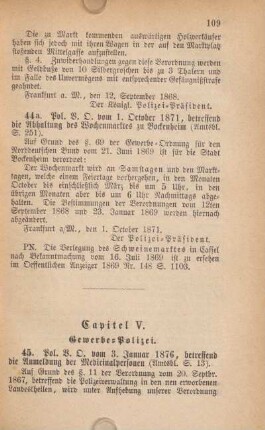 Capitel V. Gewerbe-Polizei.