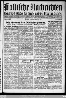 Hallische Nachrichten : General-Anzeiger für Halle und die Provinz Sachsen