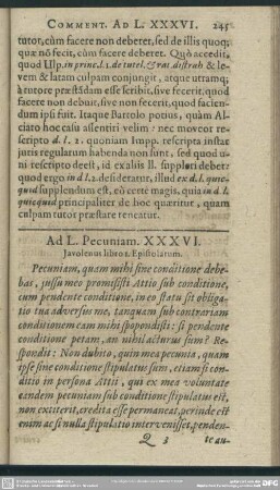 Ad L. Pecuniam. XXXVI. Iavolenus libro 1 Epistolarum