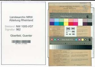 Entnazifizierung Guenter Gloerfeld , geb. 19.07.1922 (Maschinenschlosser)