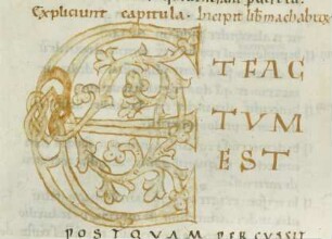 Bernward-Bibel — Schriftseite mit Initiale, Folio fol. 401v