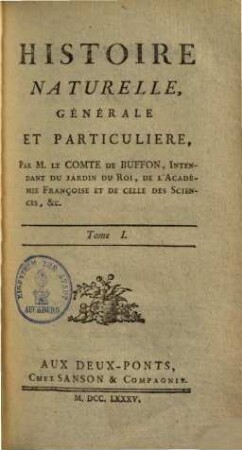 Histoire naturelle, générale et particulière, [1,]1