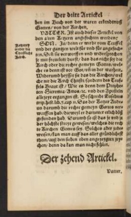 Der zehend Artickel.