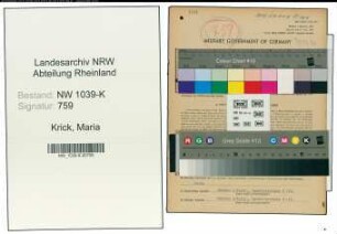 Entnazifizierung Maria Krick , geb. 25.09.1899 (Buchhalterin)