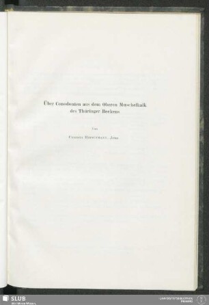 Über Conodonten aus dem Oberen Muschelkalk des Thüringer Beckens