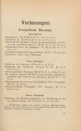 27-52, Vorlesungen