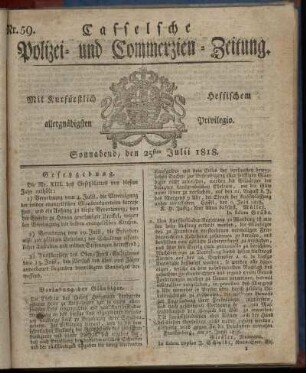 Nr. 59, Sonnabend, den 25sten Julii 1818