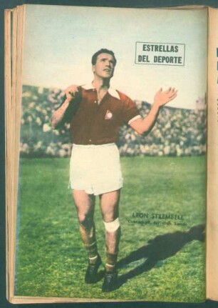 León Strembell, "centrehalf" del club Lanús - [Fotografía] : Estrellas del deporte