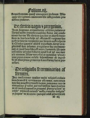 De clericis vagis et peregrinis