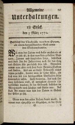 18 Stück. den 3 März 1770.