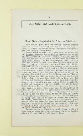V. Der Lese- und Schreibunterricht